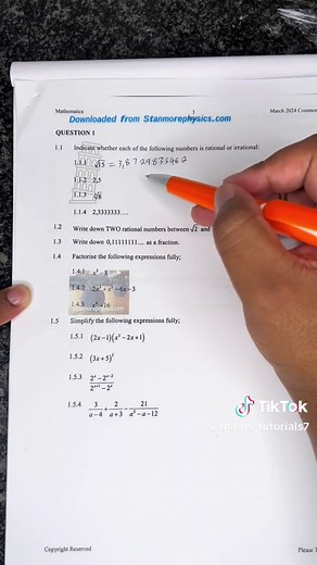 Grade 10 March Common Test Mathematics Overview