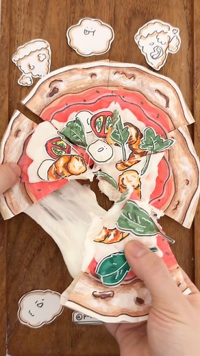 How to Make Wood-Fired Pizza ASMR 🍕 #satisfying #relaxing #asmr #paperdiy #shrimp #pizza #tutorial #seafood | Paper__pepper