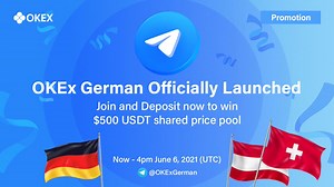 IT'S OFFICIAL: Hallo  Grüße von OKEx Deutsch  Deposit & Join our newly launched @OKEx German Telegram group: https://bit.ly/OKExGerman to win from a prize pool of 500 USDT  Complete the following form for prize redemption  https://bit.ly/3fCOoBg | OKX | Facebook