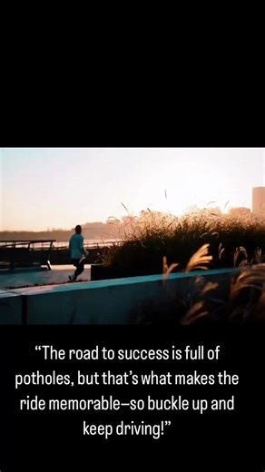 “The road to success is full of potholes, but that’s what makes the ride memorable—so buckle up and keep driving!” #motivation #running #runningmotivation #fitness #beginnerrunner #success