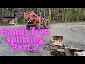 The best FEL hydraulic wood splitter on a budget. Kubota MX5100 splitting into #IBC totes. Very Easy