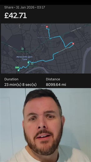 A time travelling Uber driver has got in touch with me to show us what Uber is like in the future, its not looking good... All jokes aside its a bit of an Uber glitch showing 1000s of miles for a couple of pound #uber #uberdriver #timetravel #funny #meme | Driver Matty