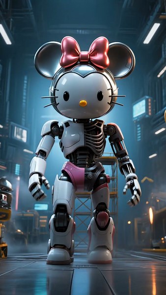 Mickey Mouse × Hello Kitty | Cartoon × Anime Crossover #shorts