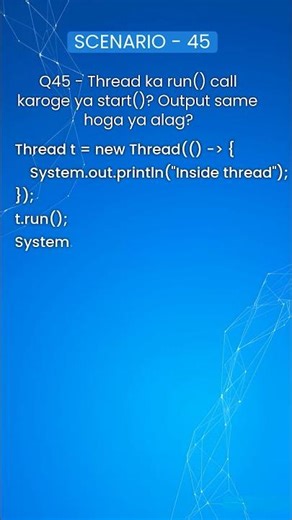 Java Thread Start vs Run | Tricky Scenario #java #shorts