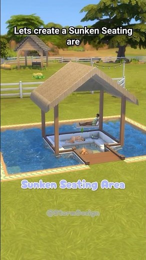 Sunken Seating Area No Terrain Tool! | Sims 4 #thesims4 #ad