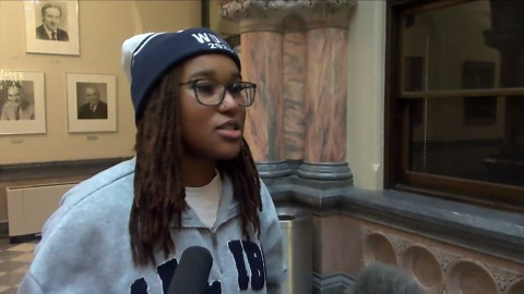 World of Inquiry students continue tradition with senior march to City Hall