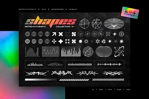 Retro-Futuristic Shapes Collection, an Object Graphic by pixelbuddha.net
