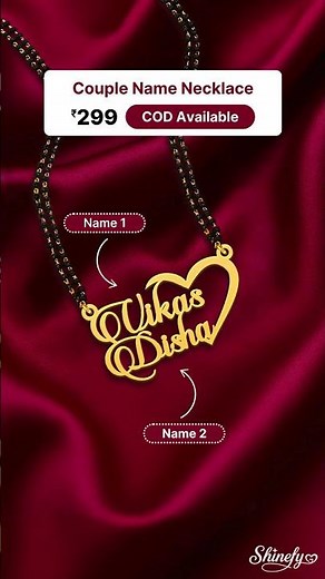 Half Heart Couple Name Necklace