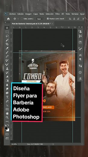 Cómo diseñar un flyer para Barbería en Adobe Photoshop