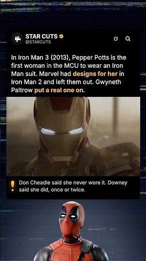 Pepper Potts is the first woman in the MCU to wear an Iron Man suit