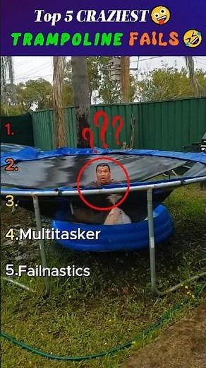 Top 5 Trampoline Fails Caught on Cam!🤭😜#shorts