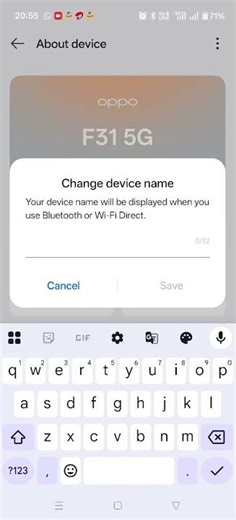 how to change device name in OPPO F31 PRO 5G