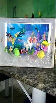 Aquário feito de caixa de sapato