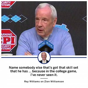 Roy Williams thinks Zion is on another level. | ESPN