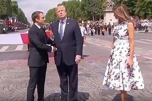 Watch Trump’s Excruciating 29-Second Handshake With French President (Video)