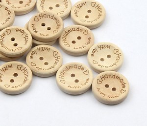 Handmade With Love Wooden Buttons: Sewing & Knitting Embellishments - Etsy UK