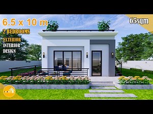 House Design 6.5x10 m with 2 bedrooms (65sqm)