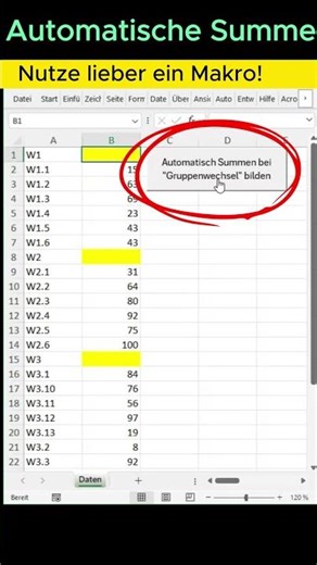 Excel-Gruppen automatisch summieren – machst du das noch händisch?