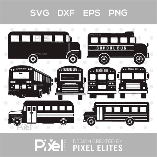School Bus Silhouette SVG Cut File | Bus Front Side & Vehicle Design Bundle for Cricut | Dxf Eps Png - Etsy