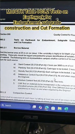 🎯"MORTH Table 903.2 | Earthwork Tests for✅ Embankment, Subgrade&Cut Formation |Field Test Procedure"