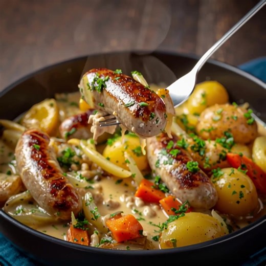 Potée Onctueuse aux Saucisses Légumes Liste des ingrédients → Viandes 800 g de saucisses de Toulouse, entières → Légumes 800 g de pommes de terre, coupées en gros dés 300 g de carottes, découpées en rondelles 2 oignons (environ 200 g), émincés .... 𝐋𝐚 𝐫𝐞𝐜𝐞𝐭𝐭𝐞 𝐜𝐨𝐦𝐩𝐥è𝐭𝐞 👇👇👇 | Recette Express