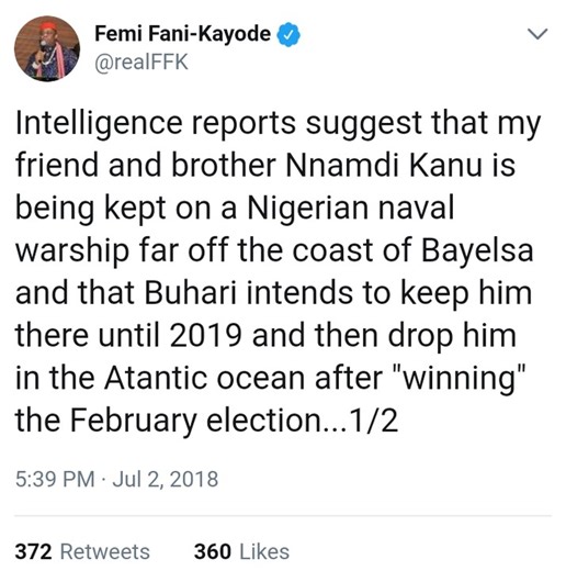 Fani Kayode: Atiku Collapsed In Abuja, Flown To Paris For Treatment - Politics - Nairaland