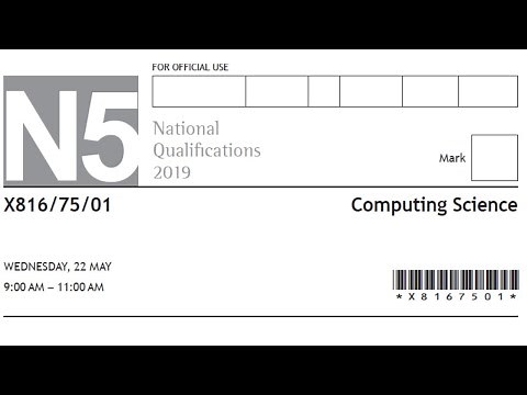Computing Science National 5 2019 Past Paper