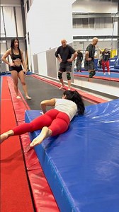 Gymnast lands on mat #gymnast
