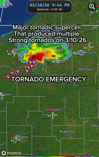 Tornadic supercell that caused a tornado outbreak on 3/10/26 #fyp #tornadoseason #severeweather #tornadoes #tornadowarnings