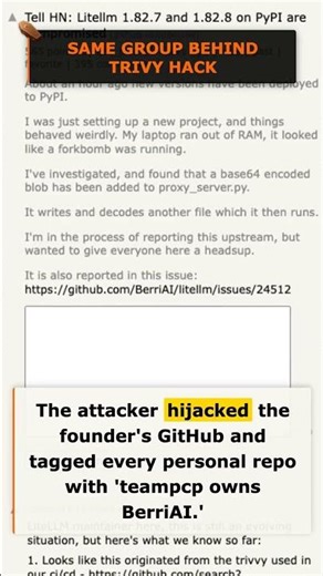 #LiteLLM on #PyPI got backdoored — crypto wallets and API keys at risk #HackerNews #Python