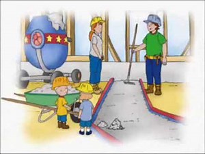 Caillou's building adventure caption