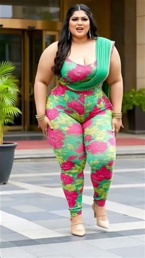 "Green Floral Look 🔥 Stunning Beach Photoshoot | Desi Glamour Vibes 😍🌴"