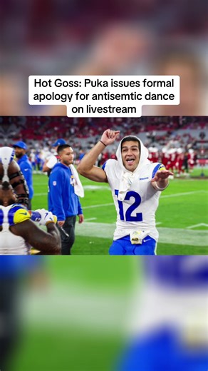 Puka issues statement on social media-“I deeply apologize to anyone who was offended by my actions as I do not stand for any form of racism, bigotry or hate of another group of people.”🫣During the video, the hosts attempted to come up with a touchdown celebration for Nacua. Eventually, they discussed the gesture in question, out of Nacua’s earshot. They then considered whether they would get “in trouble” for it. Should we put him in timeout???#nflfootball #nflplayoffs #nfl #losangelesrams #nflg
