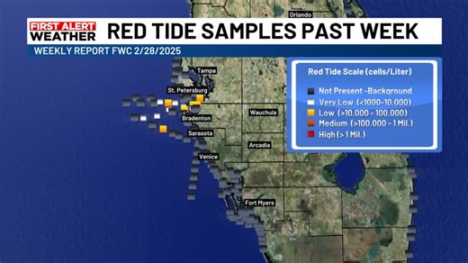 ABC7 First Alert Weather update on the recent Red Tide report from the FWC | ABC7 Sarasota - WWSB