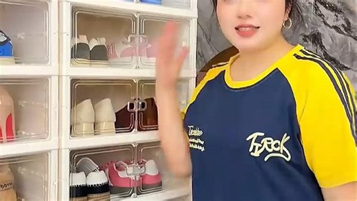 美煮妇免装9层蚂蚁鞋柜，可折叠设计节省空间，底层专放高靴，防尘收纳神器，玄关整洁轻松搞定！