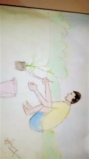 a boy planting tree drawing #art