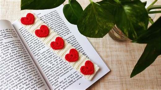 Heart crochet bookmark ideas | How to crochet a bookmark for beginners