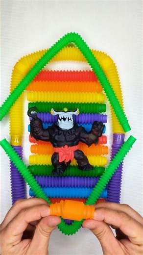 🔴 Pop Tubes Building Colorful Monster Robot House – Most Satisfying Fidget Toy ASMR 😍