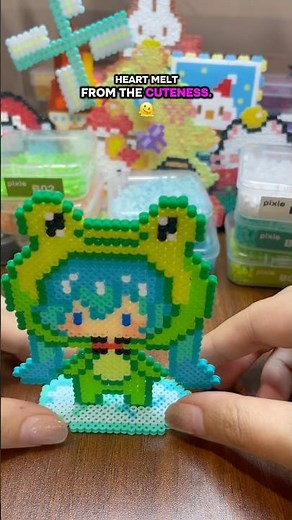 How to Make a Standing Frog Girl | 3D Pixie Beads Figure Tutorial (No Falling Over!) #fusebeads #diy