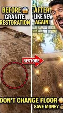 Damaged Granite Floor Restoration and Polishing #floorpolishing #granitepolishing