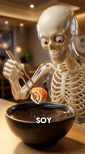 What Happens If You Eat Sushi Every Day? 🍣 #3danimation #skeletoncharacter #facts #science