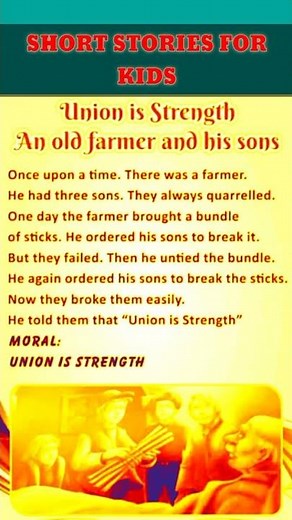 SHORT Stories for kids | Story 8 | Union is strength | The farmer and his sons | Picture Description