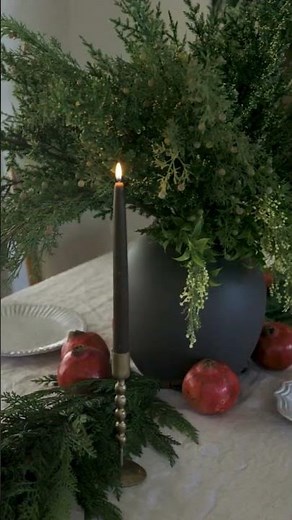 Evergreen Holiday Table Styling with Faux Garlands and Branches