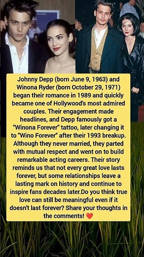 Johnny Depp & Winona Ryder's Untold Love Story | A Hollywood Romance That Never Faded ❤️