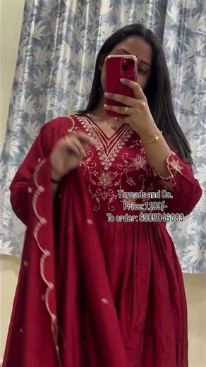 Women Embroidered Flared Kurta Set with scalloped dupatta Price: 1199/- WhatsApp number: 6305046083