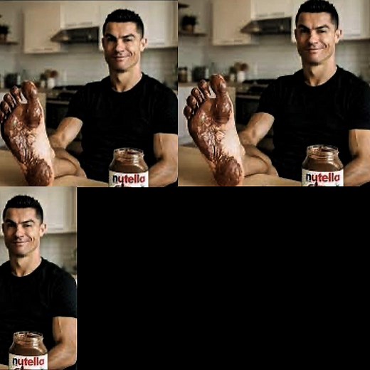 Ronaldo with Nutella on his feet