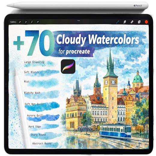 Procreate Watercolor Brushes, Procreate Wet Watercolor Texture, Procreate Wet on Wet Blending Brush Set, Watercolor Painting Procreate Brush - Etsy