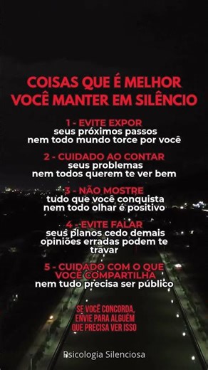 COISAS QUE É MELHOR VOCÊ MANTER EM SILÊNCIO