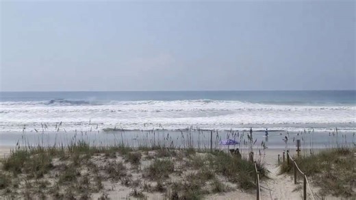 Large waves from Hurricane Erin reach Emerald Isle, North Carolina, USA