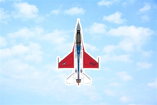 F16 Falcon 50th Anniversary Sticker, Fighter Jet Special Paint Scheme Vinyl Decal, Military Aviation Art, Pilot Gift, Waterproof Sticker - Etsy